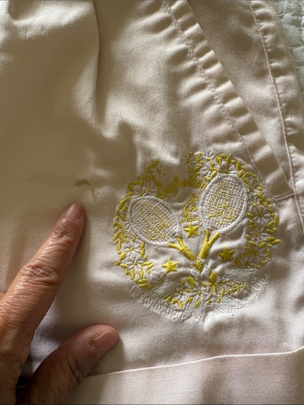 Vintage Women's Australian L’alpina Light Pink Embroidered Shorts 46 XS Stains - Picture 4 of 11
